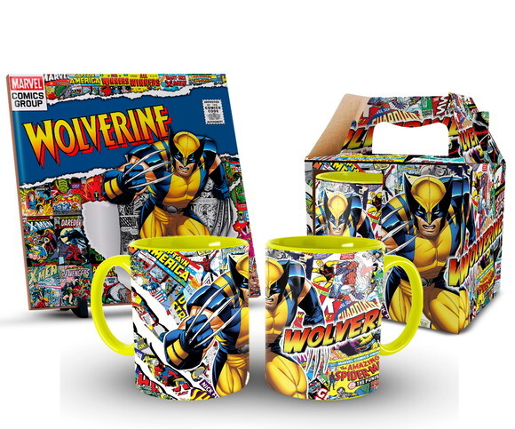 Caneca Personalizada E Azulejo Marvel X-Men Wolverine + CX