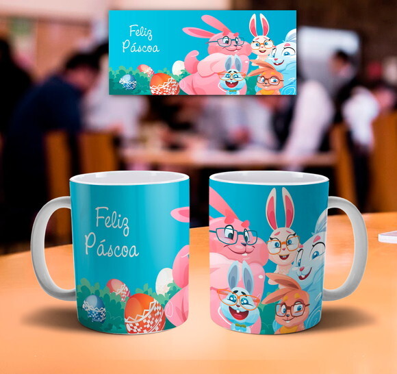 Caneca personalizada Feliz dia da Páscoa Mod 002