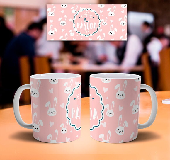Caneca personalizada Feliz dia da Páscoa Mod 006