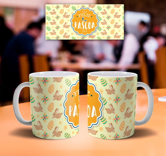 Caneca personalizada Feliz dia da Páscoa Mod 005