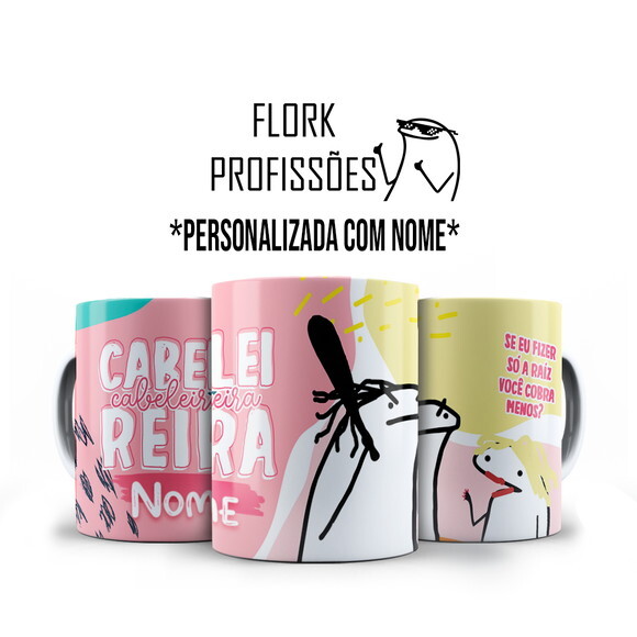 Caneca Personalizada Flork Profissão Cabelereira com Nome