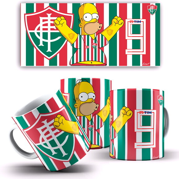Caneca Personalizada Fluminense Homer Simpson C/nome