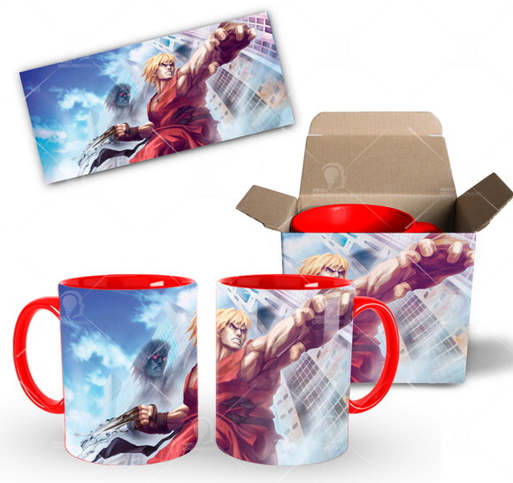 Caneca Personalizada Game Street Fighter Ken + Caixinha
