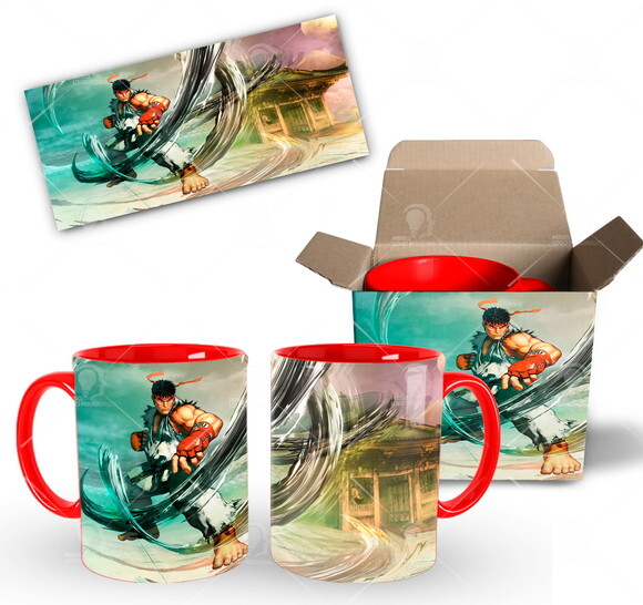 Caneca Personalizada Game Street Fighter Ryu + Caixinha