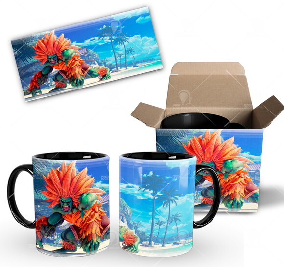 Caneca Personalizada Game Street Fighter Blanka + Caixinha