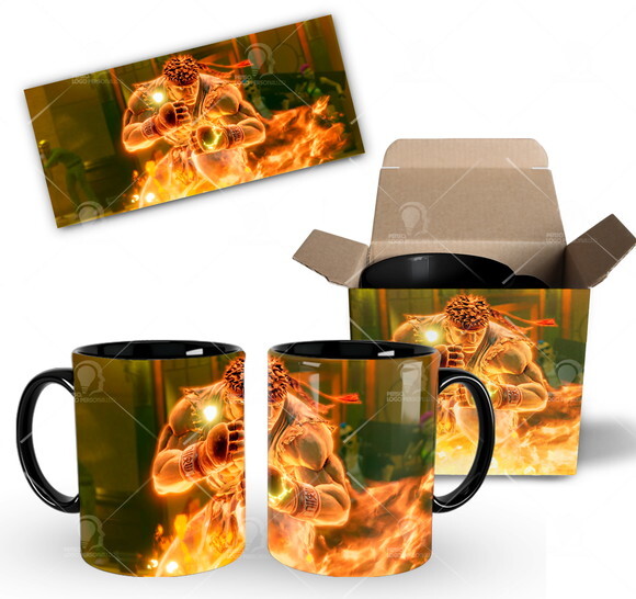 Caneca Personalizada Game Street Fighter Ryu + Caixinha