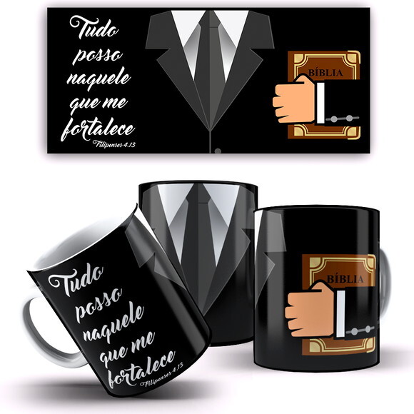 Caneca Personalizada Gospel Jesus Tudo Posso Em Deus #02