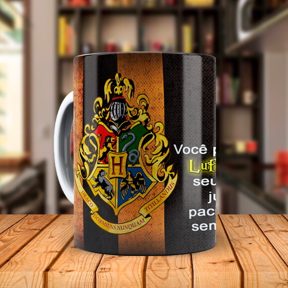 Caneca Personalizada Harry Potter Lema Lufa-lufa com Nome