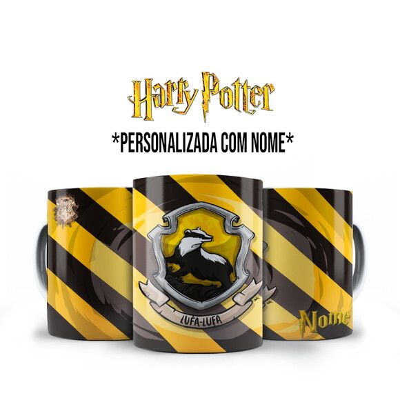 Caneca Personalizada Harry Potter Lufa-lufa com Nome