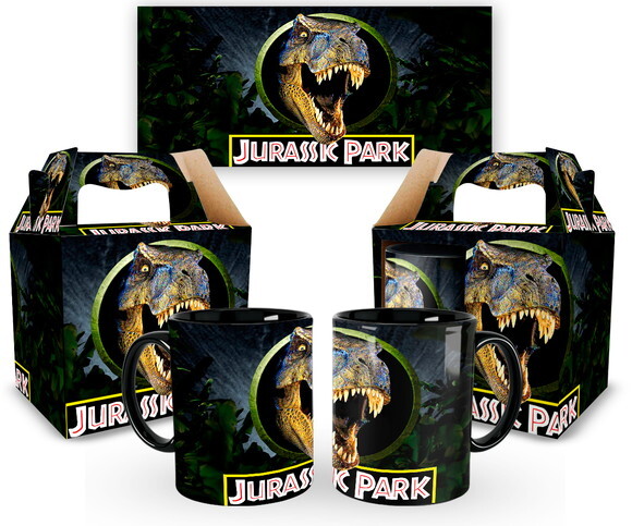 Caneca Personalizada Jurassic Park + Caixinha 1 unidade