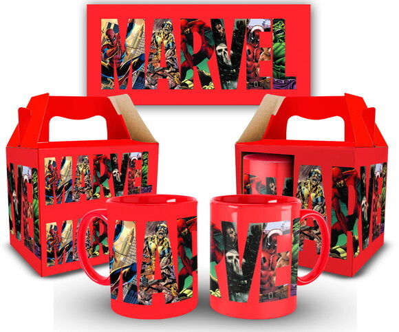 Caneca Personalizada Marvel + Caixinha 1 unidade