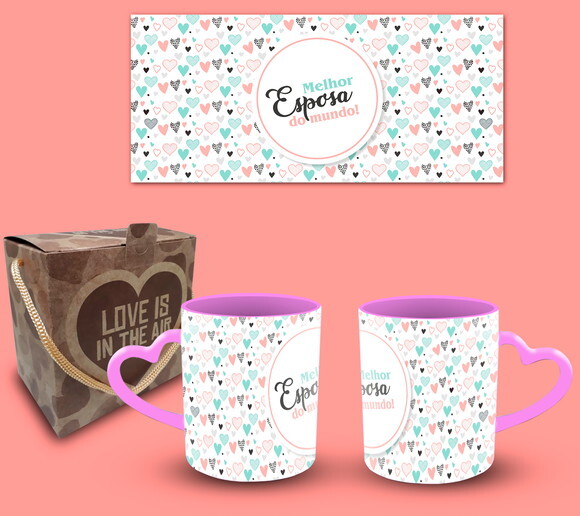 Caneca Personalizada Melhor Esposa do Mundo + Caixinha #12