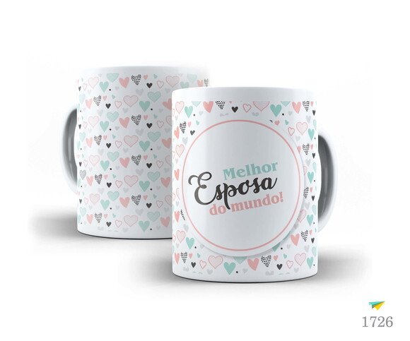 Caneca Personalizada Melhor Esposa do Mundo + Caixinha #12