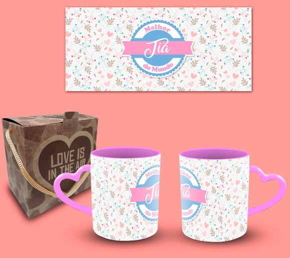 Caneca Personalizada Melhor Tia do Mundo + Caixinha Kraft #8