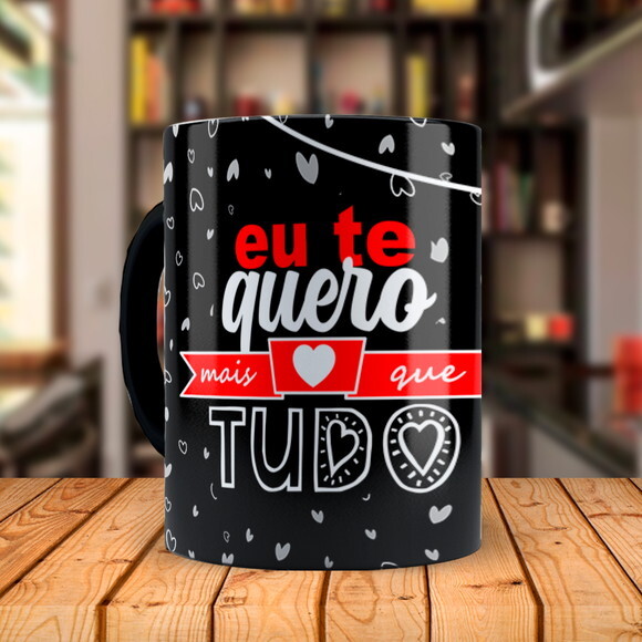 Caneca Personalizada Namorados Eu Te Quero com Foto e Nome