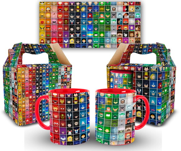Caneca Personalizada Mundo Geek Personagens + Caixinha 1unid