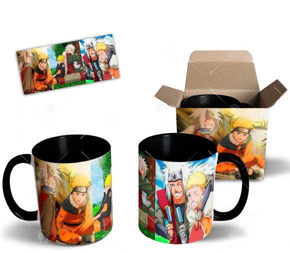 Caneca Personalizada Naruto e Jiraya + Caixa