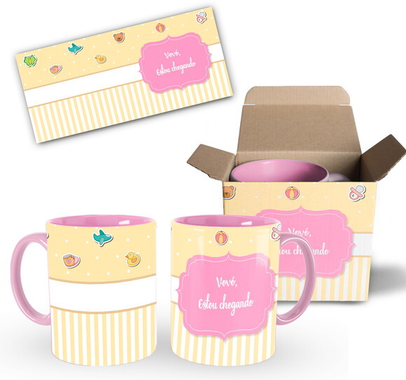 Caneca Personalizada Nascimento Bebê Estou chegando Vovô