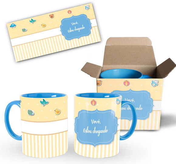 Caneca Personalizada Nascimento Bebê Estou chegando Vovô