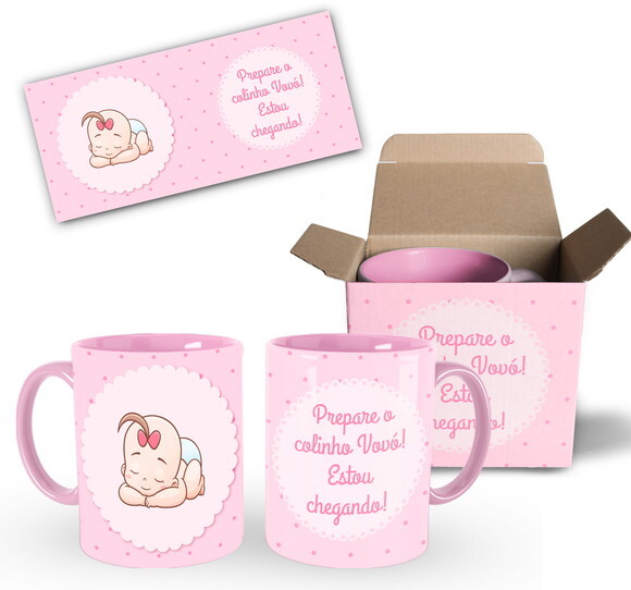 Caneca Personalizada Nascimento Bebê colinho da Vovó