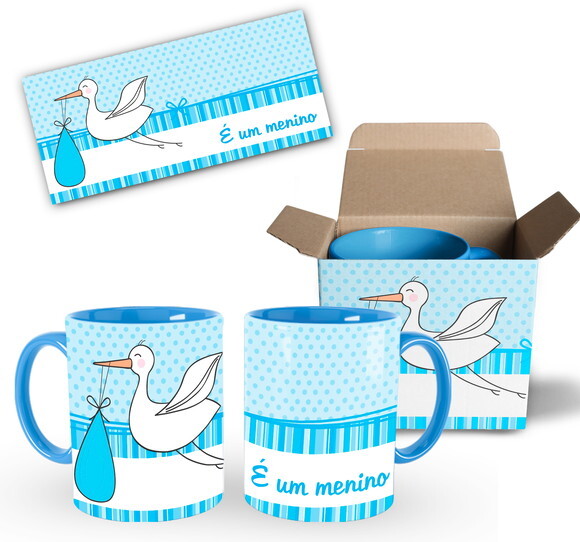 Caneca Personalizada Nascimento Bebê Presente É um Menino