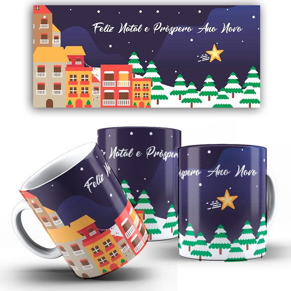 Caneca Personalizada Natal Papai Noel + Caixinha Noel mod 14