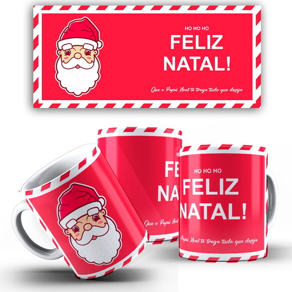Caneca Personalizada Natal Papai Noel + Caixinha Noel mod 28