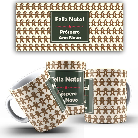 Caneca Personalizada Natal Papai Noel + Caixinha Noel mod 4