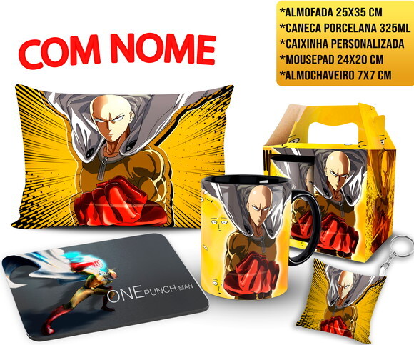Caneca Personalizada one punch Saitama + Kit com Nome