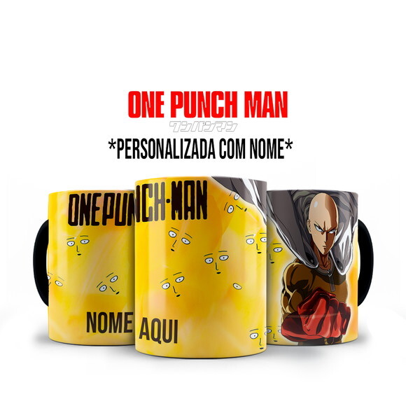 Caneca Personalizada one punch Saitama + Kit com Nome