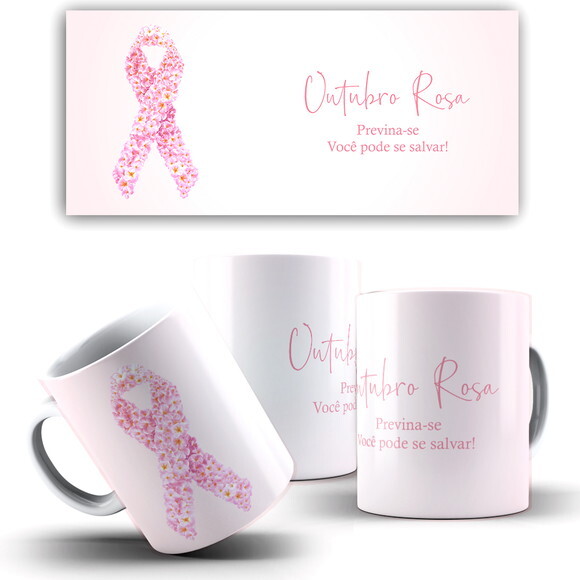 Caneca Personalizada Outubro Rosa Câncer De Mama 16 unidades