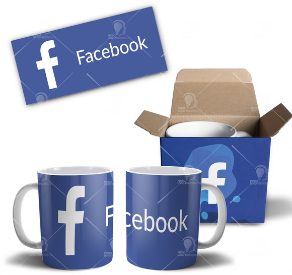 Caneca personalizada rede sociais Facebook + Caixinha