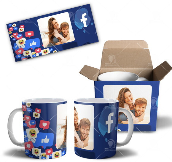 Caneca personalizada rede sociais Facebook com foto