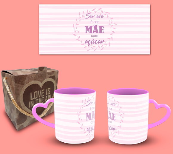Caneca Personalizada Ser Avó é Ser Mãe + Caixinha Kraft #3