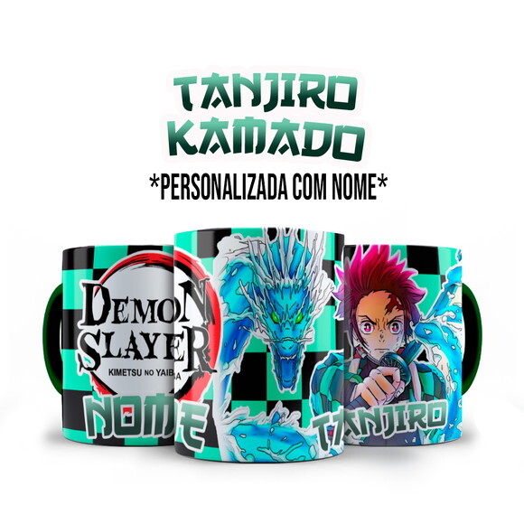 Caneca Personalizada Tanjiro Demon Slayer com Nome