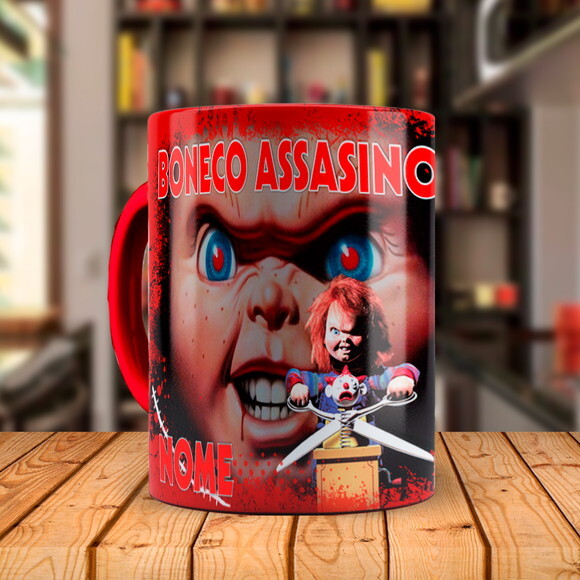 Caneca Personalizada Terror Chucky Boneco Assassino + Nome