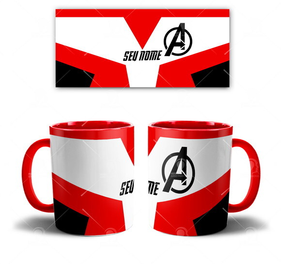 Caneca personalizada Vingadores Avengers Uniforme com Nome