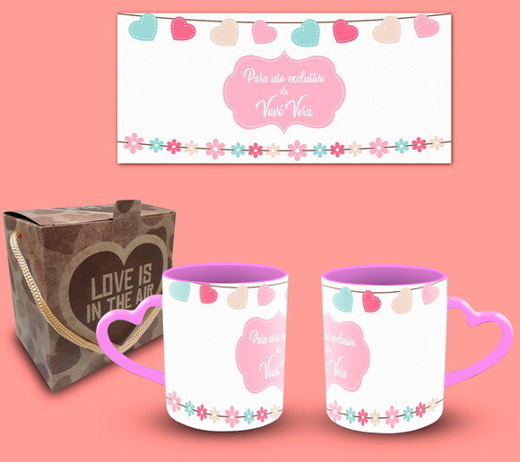 Caneca Personalizada Vovó Melhor Avó + Caixinha Kraft Love