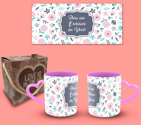 Caneca Personalizada Vovó Melhor Avó + Caixinha Kraft Love