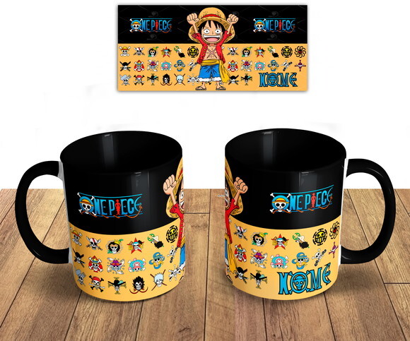 Caneca Personalizada+ Kit One Piece Luffy com Nome