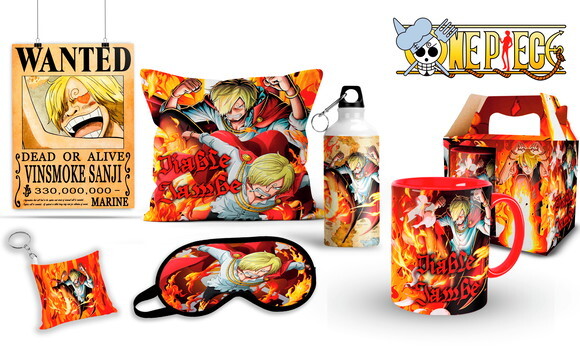 Caneca Personalizada+ Kit One Piece Sanji Diable Jambe