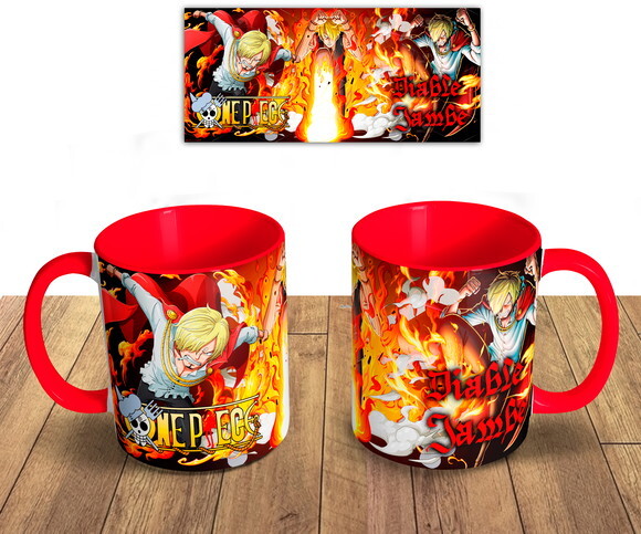 Caneca Personalizada+ Kit One Piece Sanji Diable Jambe