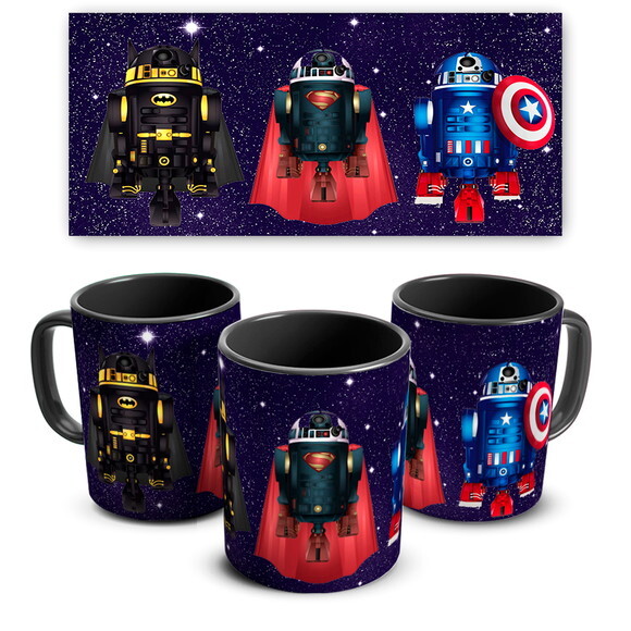 Caneca Personalizado Star Wars R2D2 Versão Super Herói