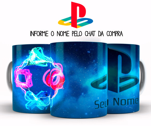 Caneca Playstation Sony com Nome
