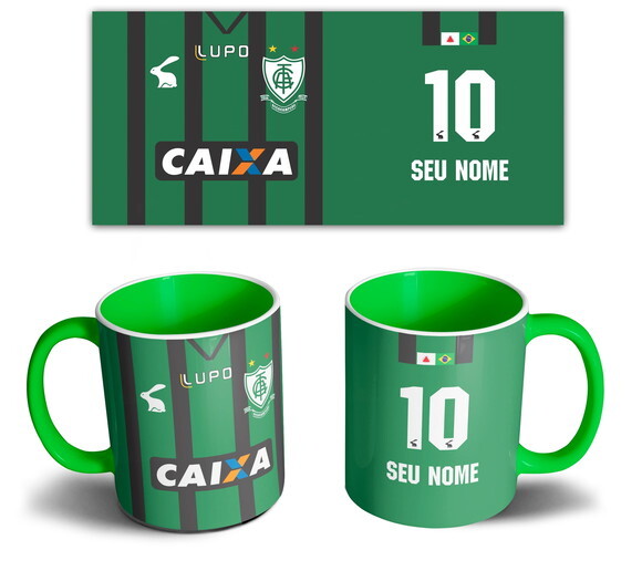 Caneca Plástico Personalizada América Mineiro + Caixinha #1