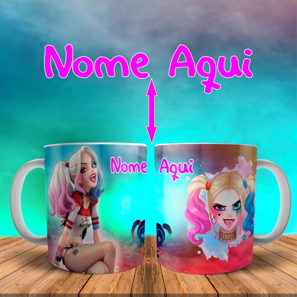 Caneca Porcelana Arlequina com Nome