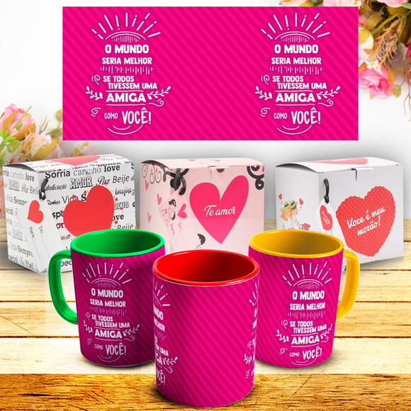 Caneca Porcelana Personalizada Amigos, Amizade + Caixinha #8