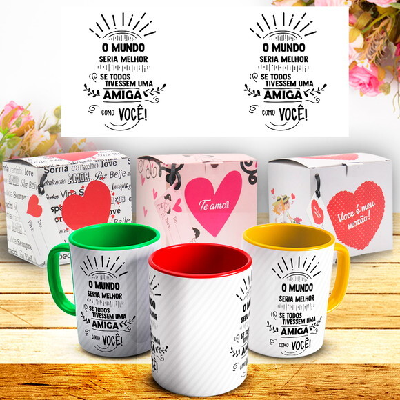 Caneca Porcelana Personalizada Amigos, Amizade + Caixinha #6