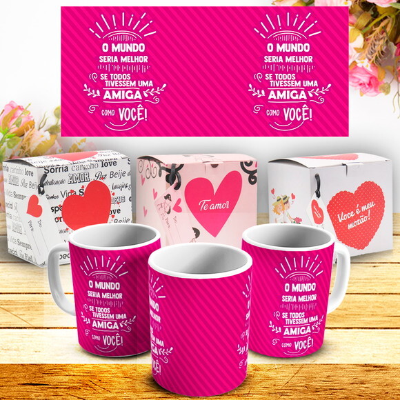 Caneca Porcelana Personalizada Amigos, Amizade + Caixinha #7