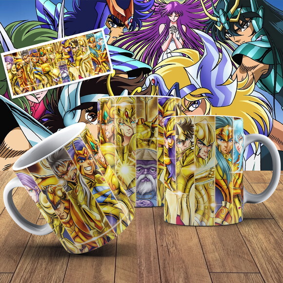 Caneca porcelana personalizada Cavaleiros do Zodíaco #2